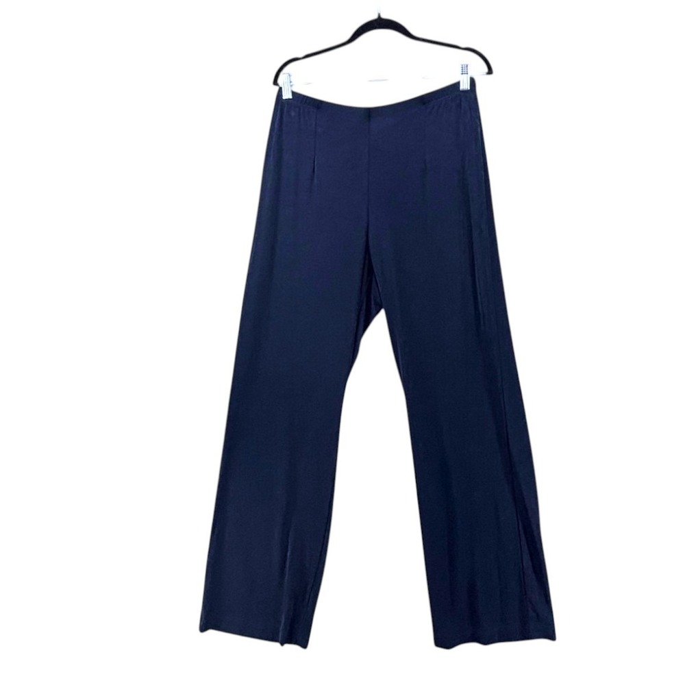 Chicos Travelers Pull On Pants 2 Or L  Navy Beach Sea Minimalist Coastal Simple